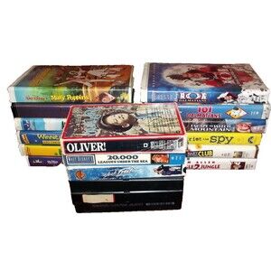 Disney VHS Tapes Lot 18 Dalmatian Mary Poppins Aladdin Antz Bugs Oliver Jungle